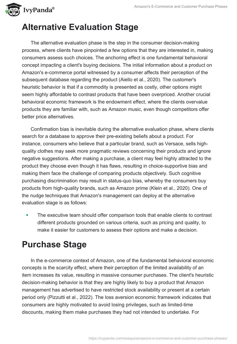 Amazon's E-Commerce and Customer Purchase Phases. Page 3