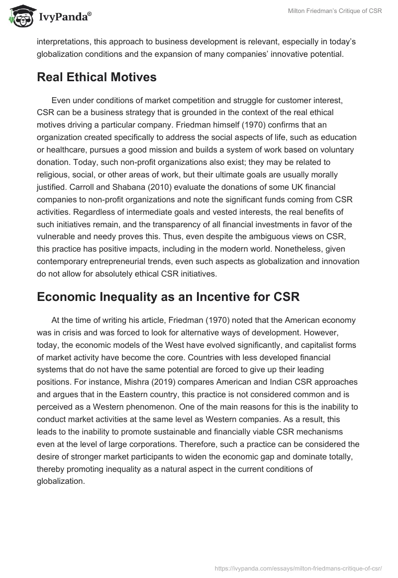 Milton Friedman’s Critique of CSR. Page 4