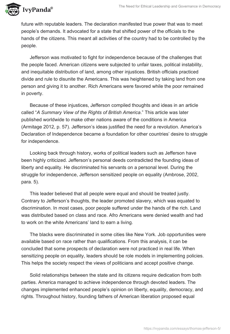 The Need for Ethical Leadership and Governance in Democracy. Page 3