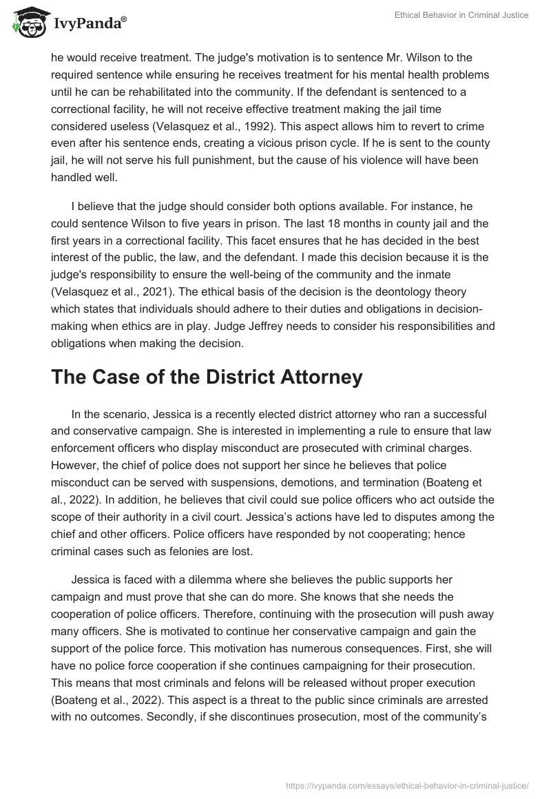 Ethical Behavior in Criminal Justice. Page 2