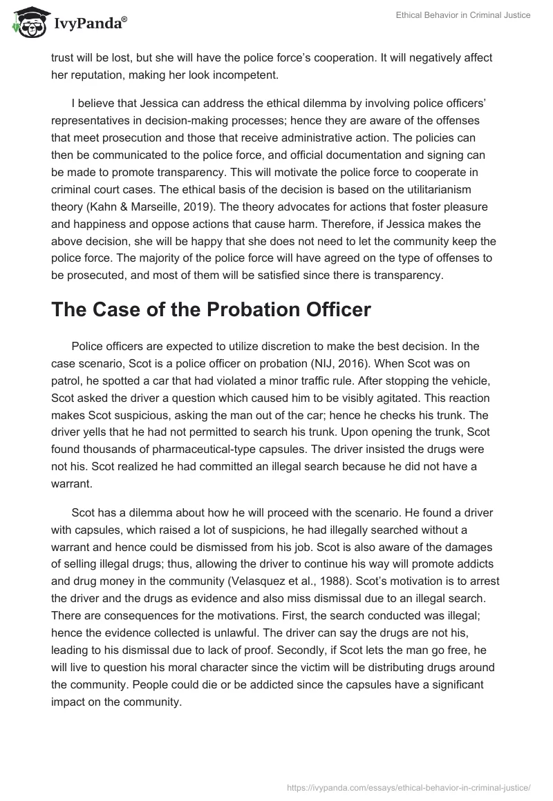 Ethical Behavior in Criminal Justice. Page 3