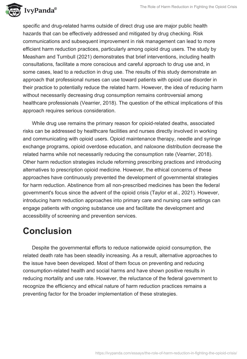 The Role of Harm Reduction in Fighting the Opioid Crisis. Page 2