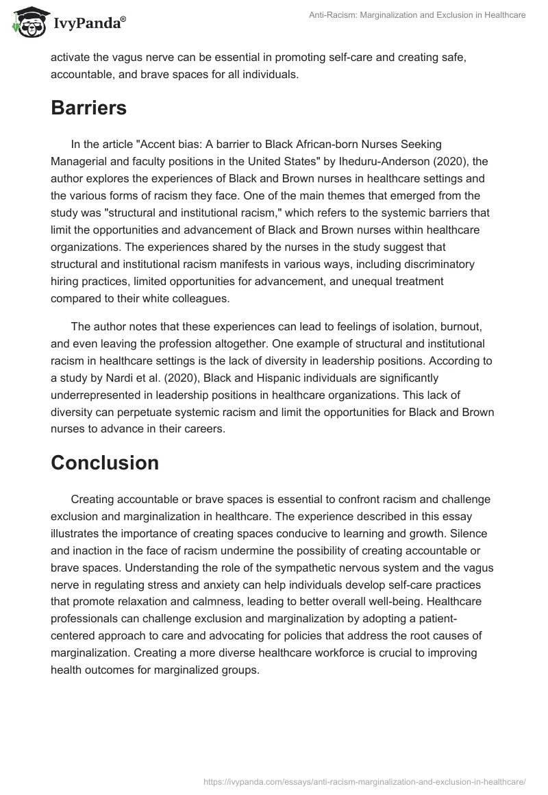 Anti-Racism: Marginalization and Exclusion in Healthcare. Page 4