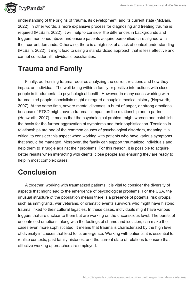 American Trauma: Immigrants and War Veterans. Page 4