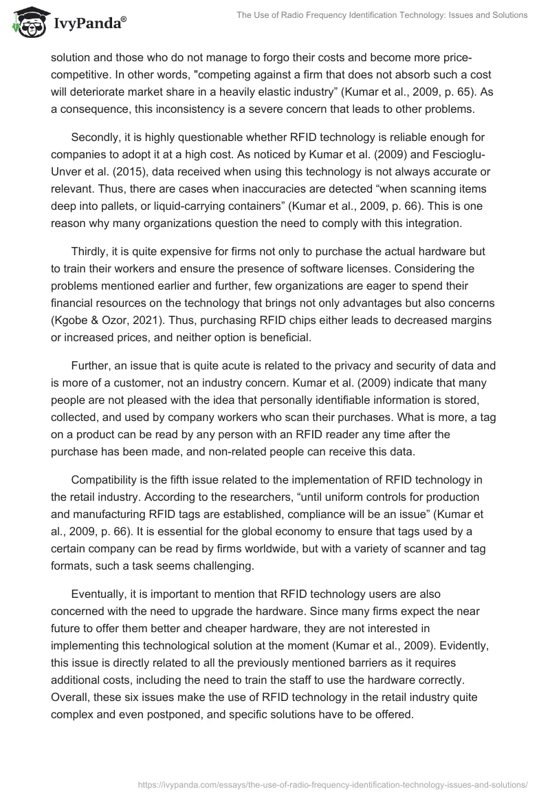 The Use of Radio Frequency Identification Technology: Issues and Solutions. Page 2