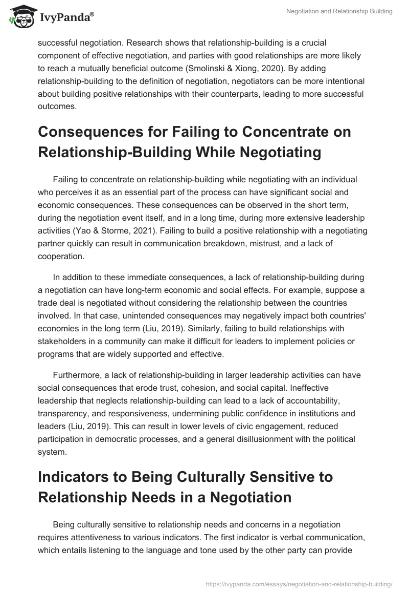 Negotiation and Relationship Building. Page 2
