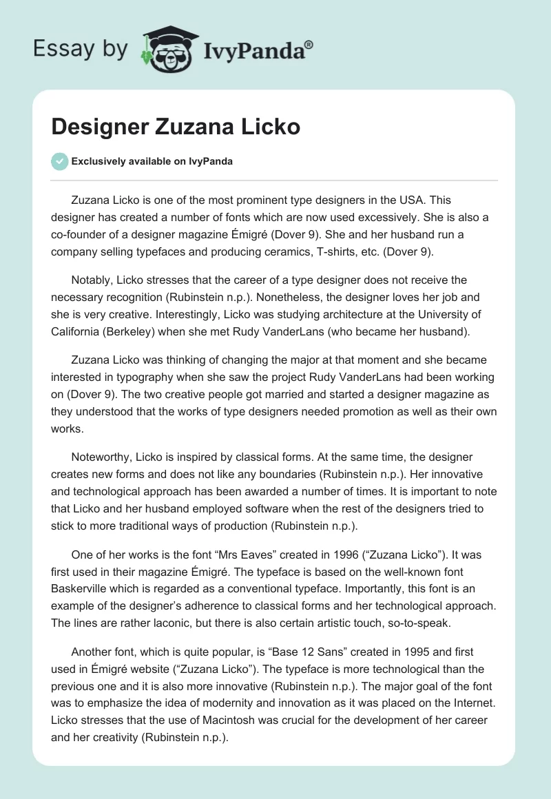 Designer Zuzana Licko. Page 1