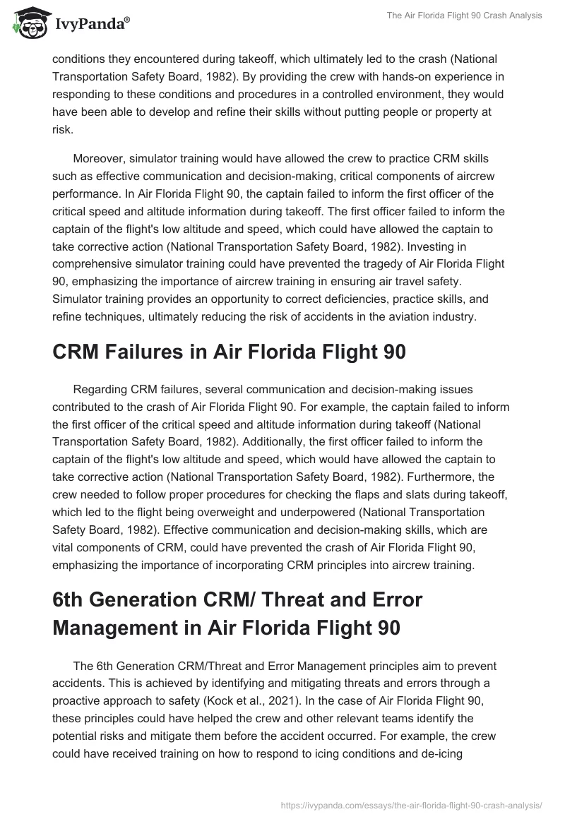 The Air Florida Flight 90 Crash Analysis. Page 2