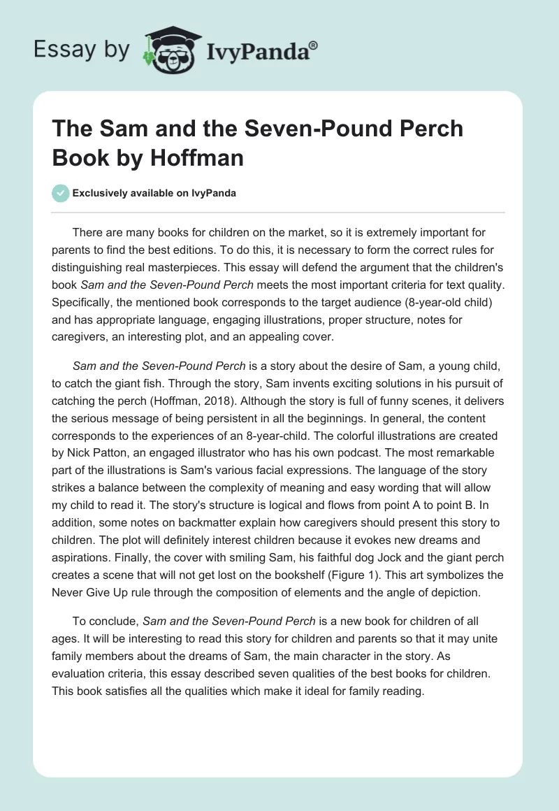 The Sam and the Seven-Pound Perch Book by Hoffman. Page 1