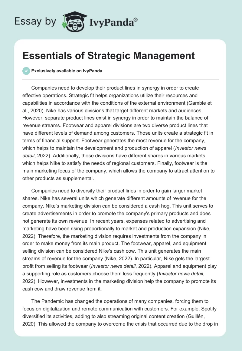Essentials of Strategic Management. Page 1
