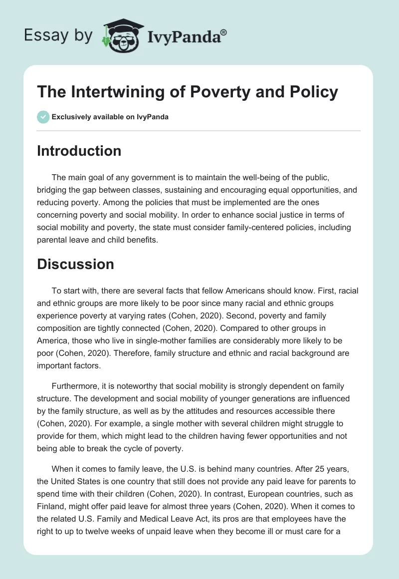 The Intertwining of Poverty and Policy. Page 1
