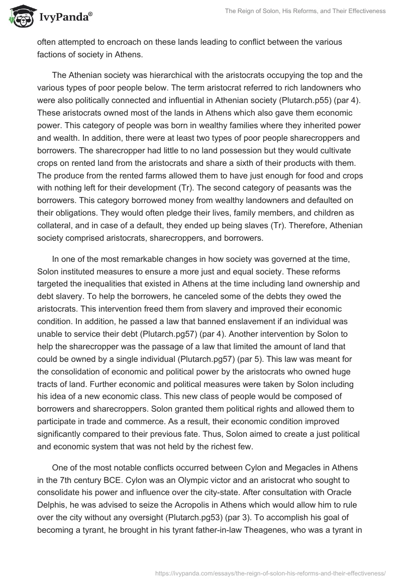 The Reign of Solon, His Reforms, and Their Effectiveness. Page 2