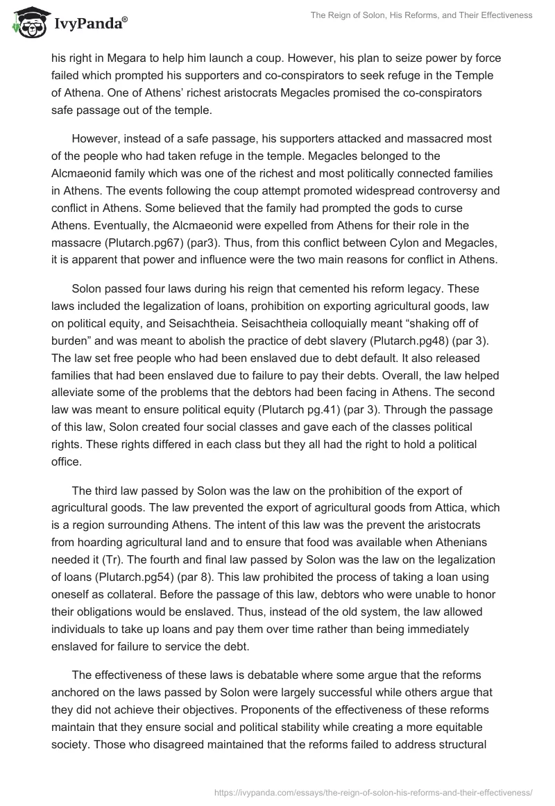The Reign of Solon, His Reforms, and Their Effectiveness. Page 3
