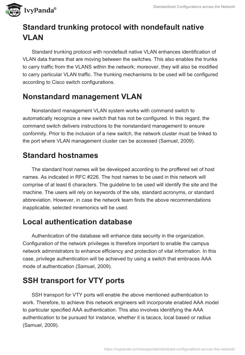 Standardized Configurations across the Network. Page 2