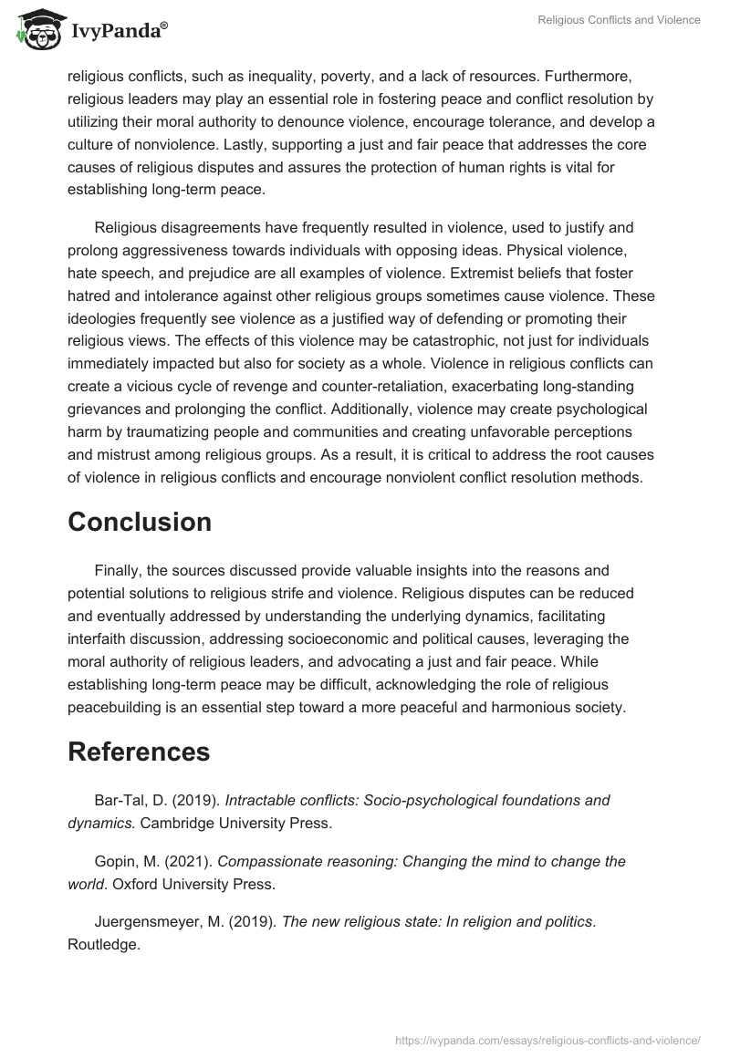 Religious Conflicts and Violence. Page 2