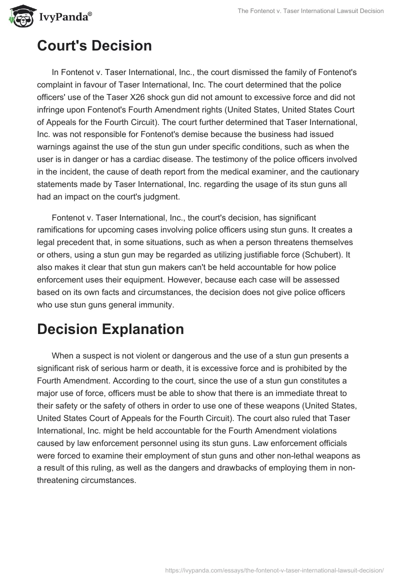The Fontenot v. Taser International Lawsuit Decision. Page 3