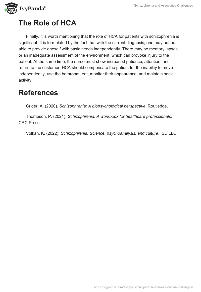 Schizophrenia and Associated Challenges. Page 4