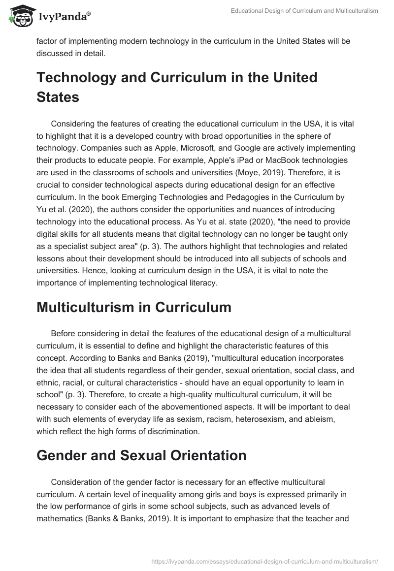 Educational Design of Curriculum and Multiculturalism. Page 2