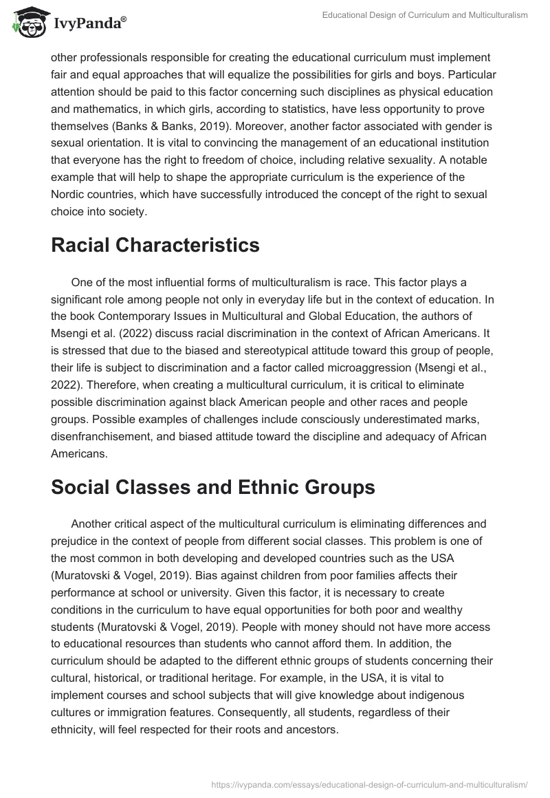 Educational Design of Curriculum and Multiculturalism. Page 3