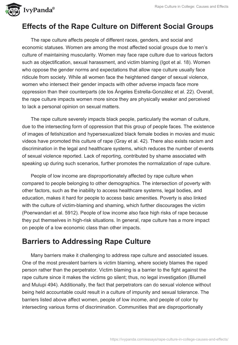 Rape Culture in College: Causes and Effects. Page 3