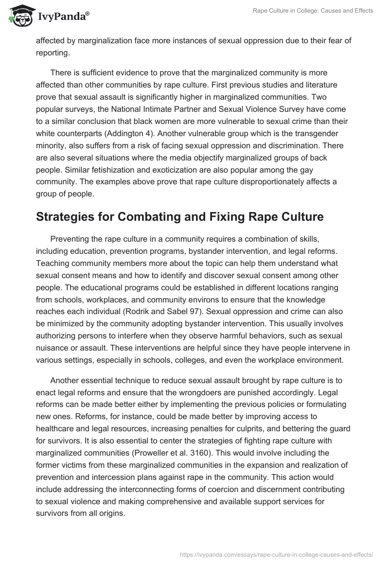 Rape Culture in College: Causes and Effects. Page 4