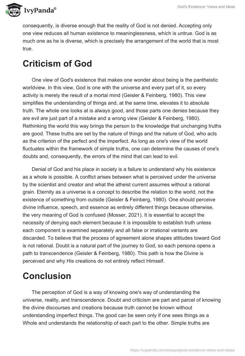 God's Existence: Views and Ideas. Page 2