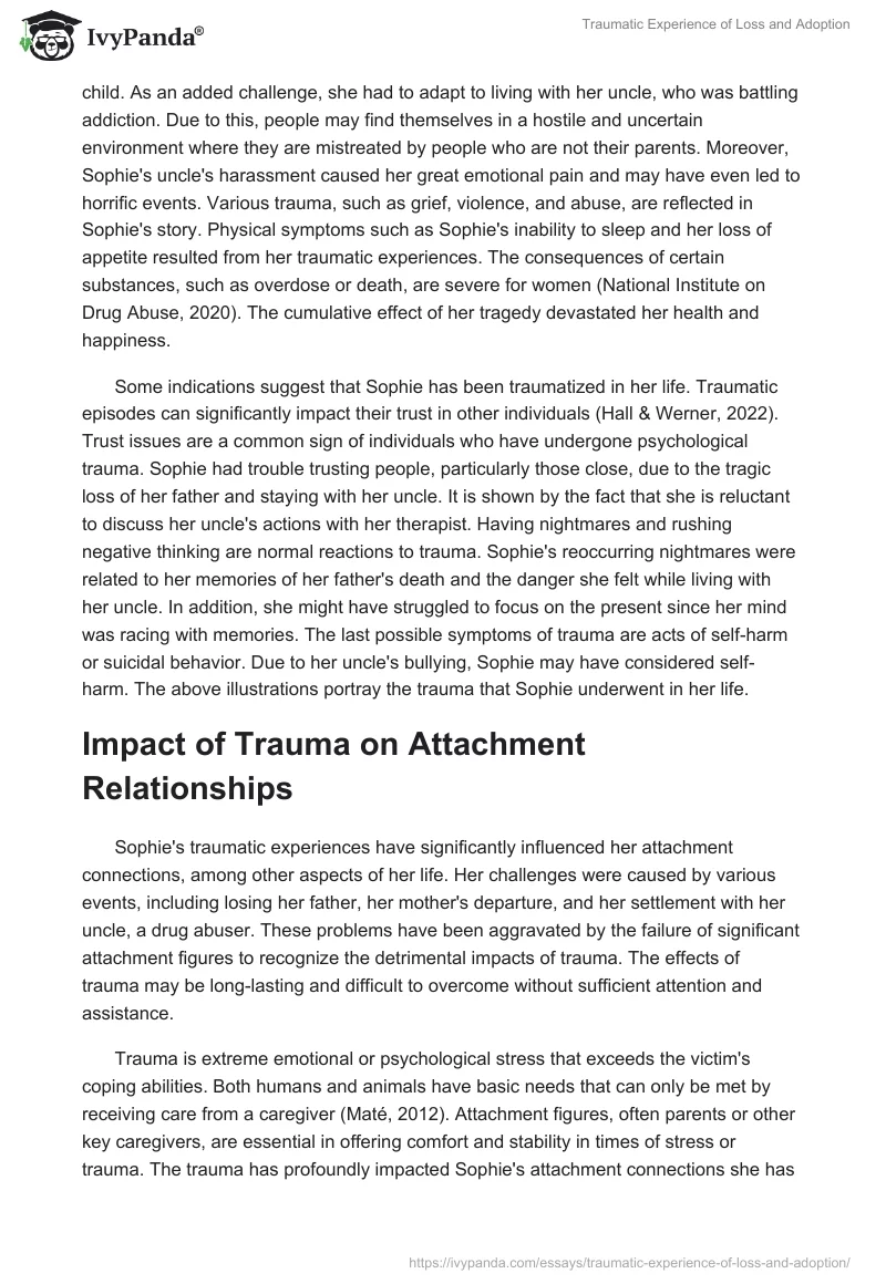 Traumatic Experience of Loss and Adoption. Page 2
