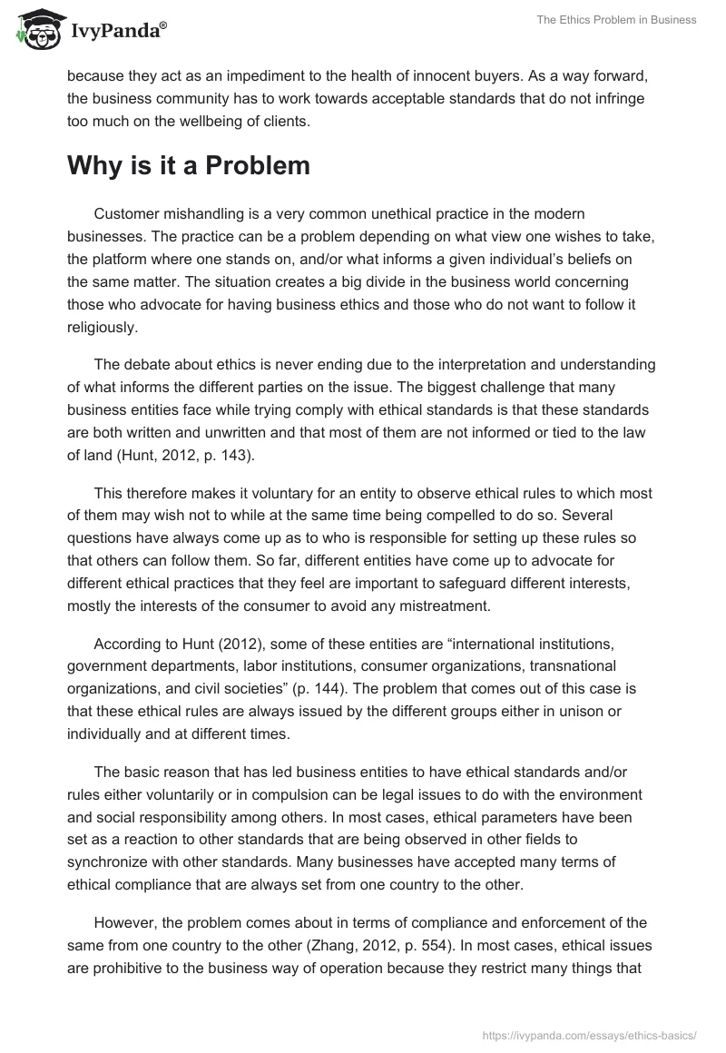 The Ethics Problem in Business. Page 2