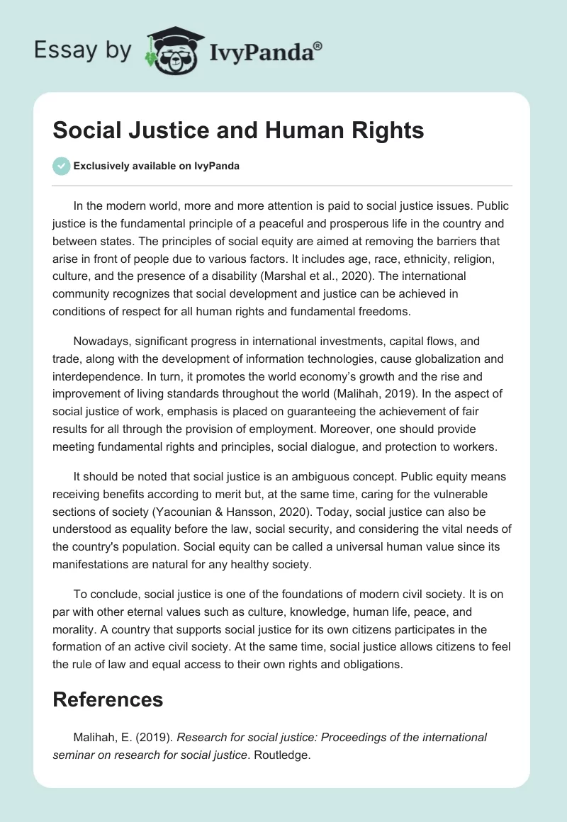 Social Justice and Human Rights. Page 1