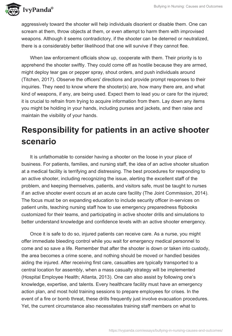 Bullying in Nursing: Causes and Outcomes. Page 2