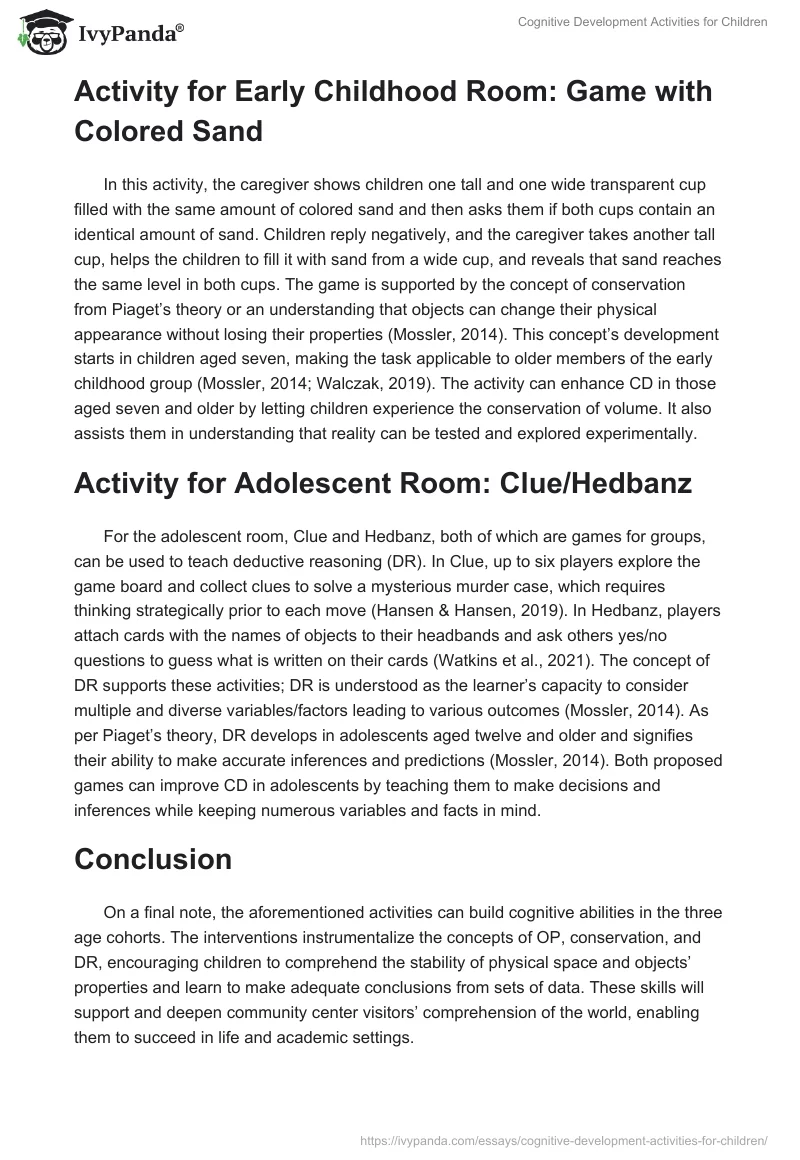 Cognitive Development Activities for Children. Page 2