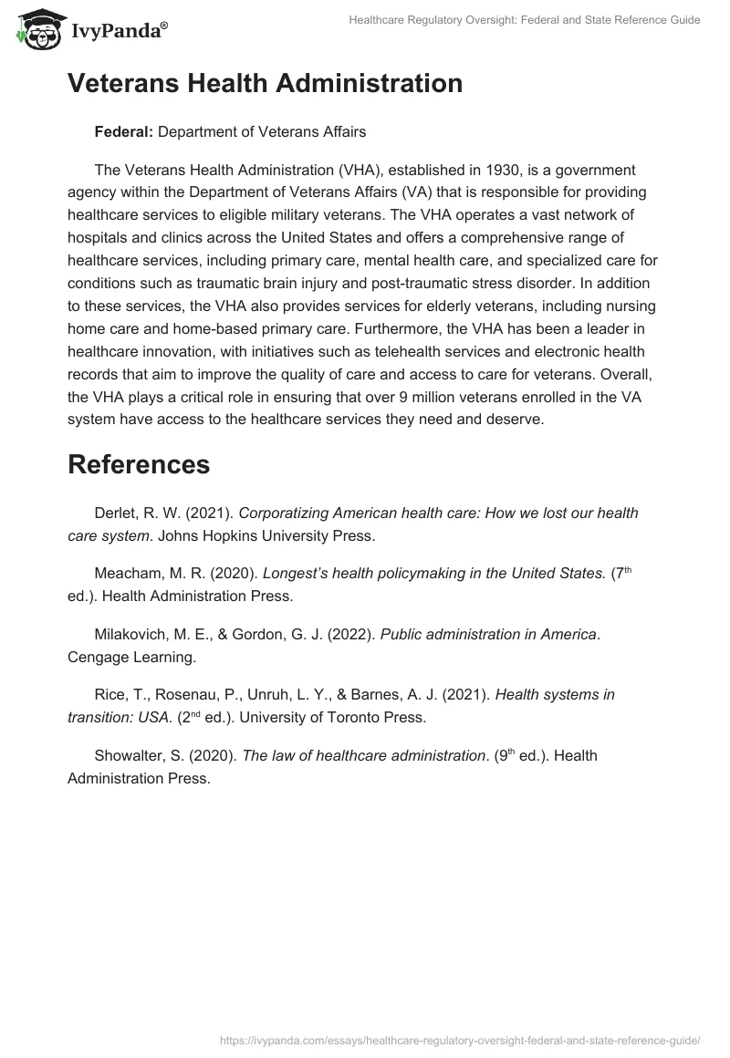 Healthcare Regulatory Oversight: Federal and State Reference Guide. Page 5