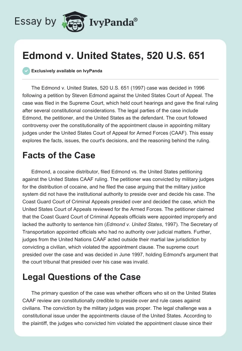 Edmond v. United States, 520 U.S. 651. Page 1