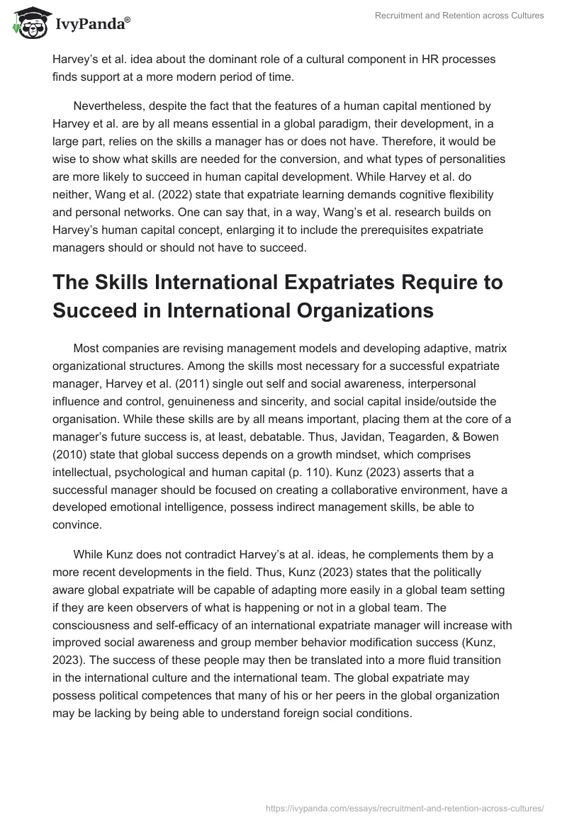 Recruitment and Retention across Cultures. Page 2