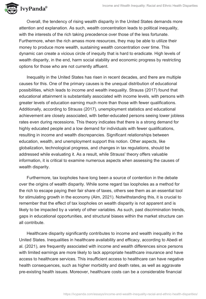 Income and Wealth Inequality: Racial and Ethnic Health Disparities. Page 4