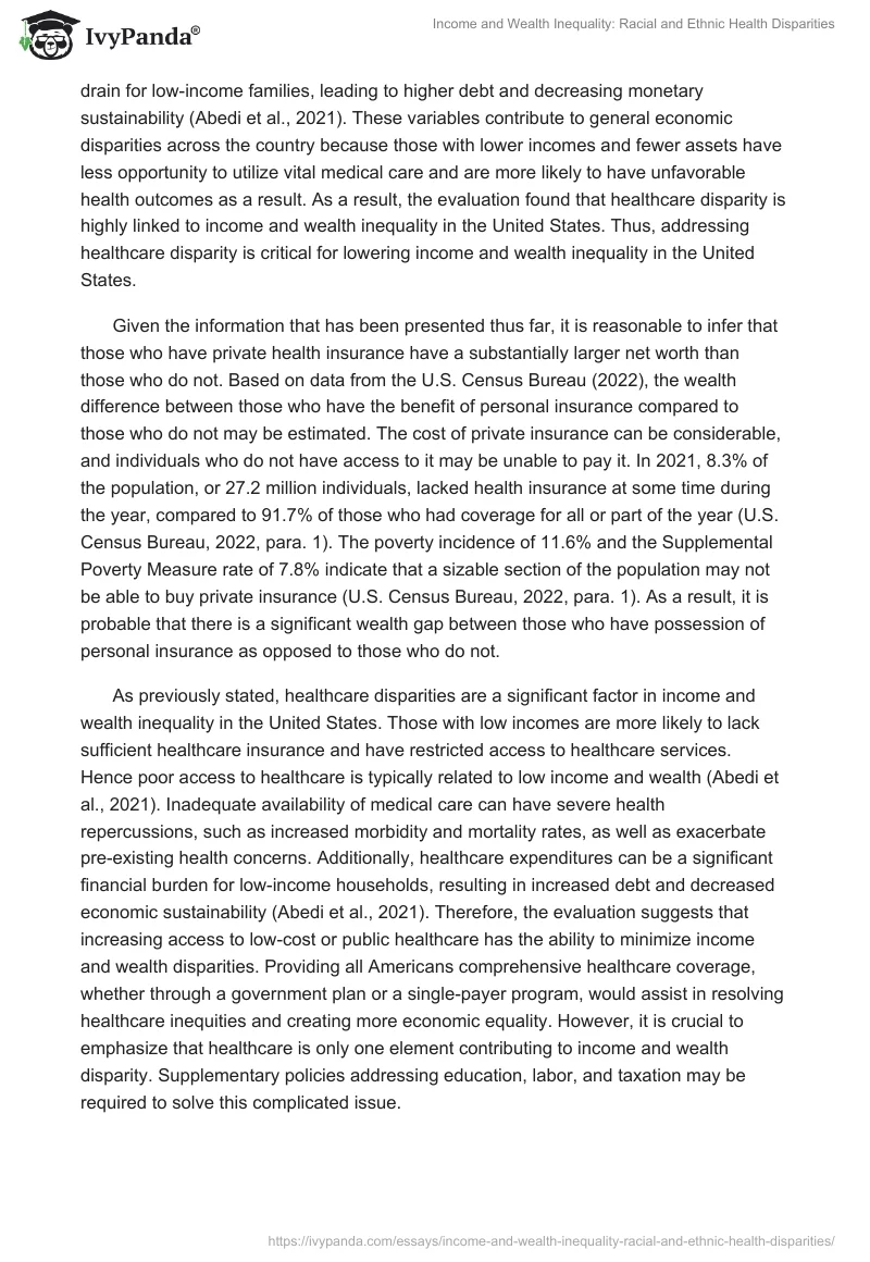 Income and Wealth Inequality: Racial and Ethnic Health Disparities. Page 5