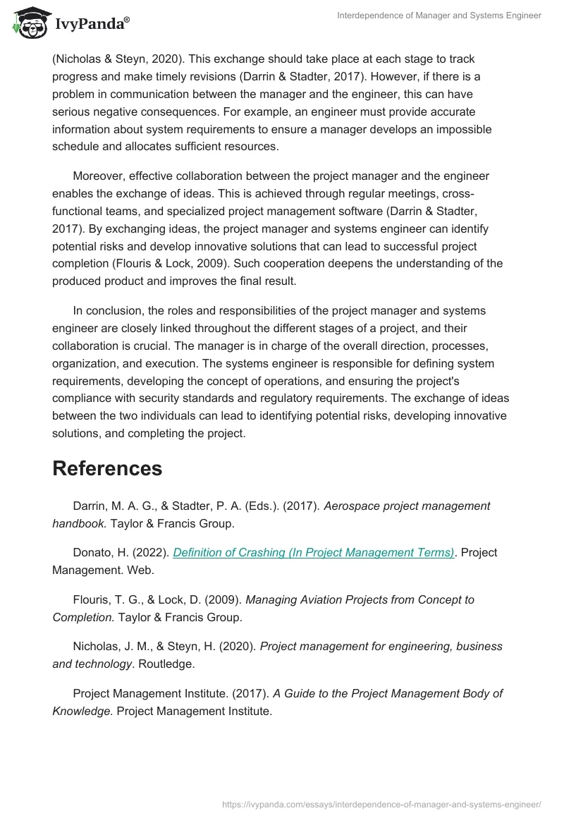 Interdependence of Manager and Systems Engineer. Page 2