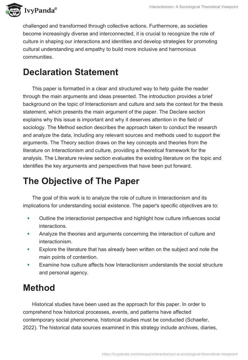 Interactionism: A Sociological Theoretical Viewpoint. Page 2