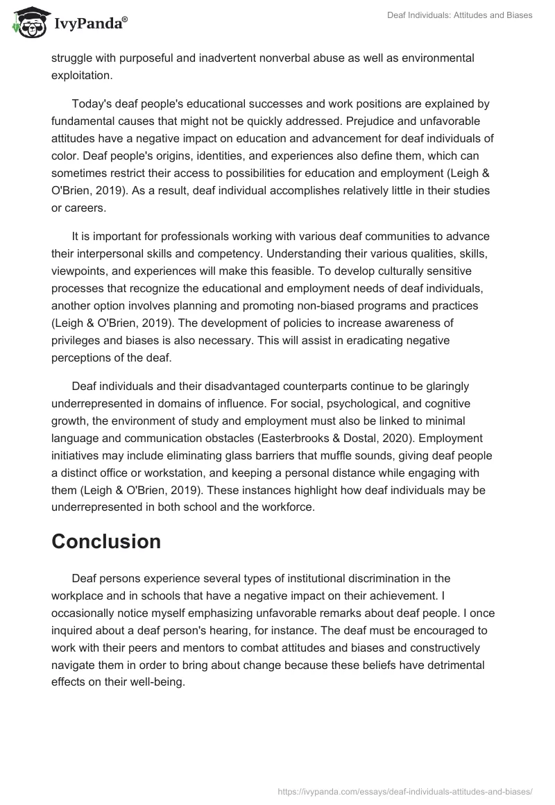Deaf Individuals: Attitudes and Biases. Page 2