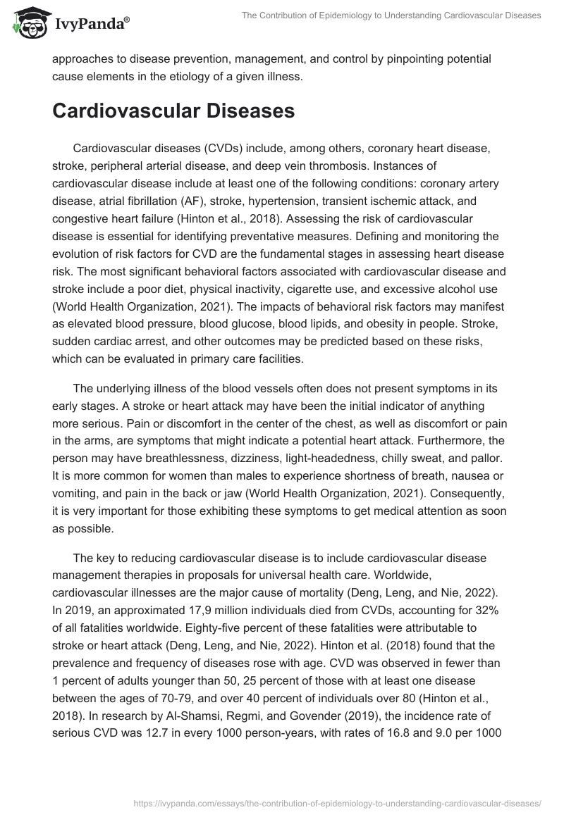 The Contribution of Epidemiology to Understanding Cardiovascular Diseases. Page 2