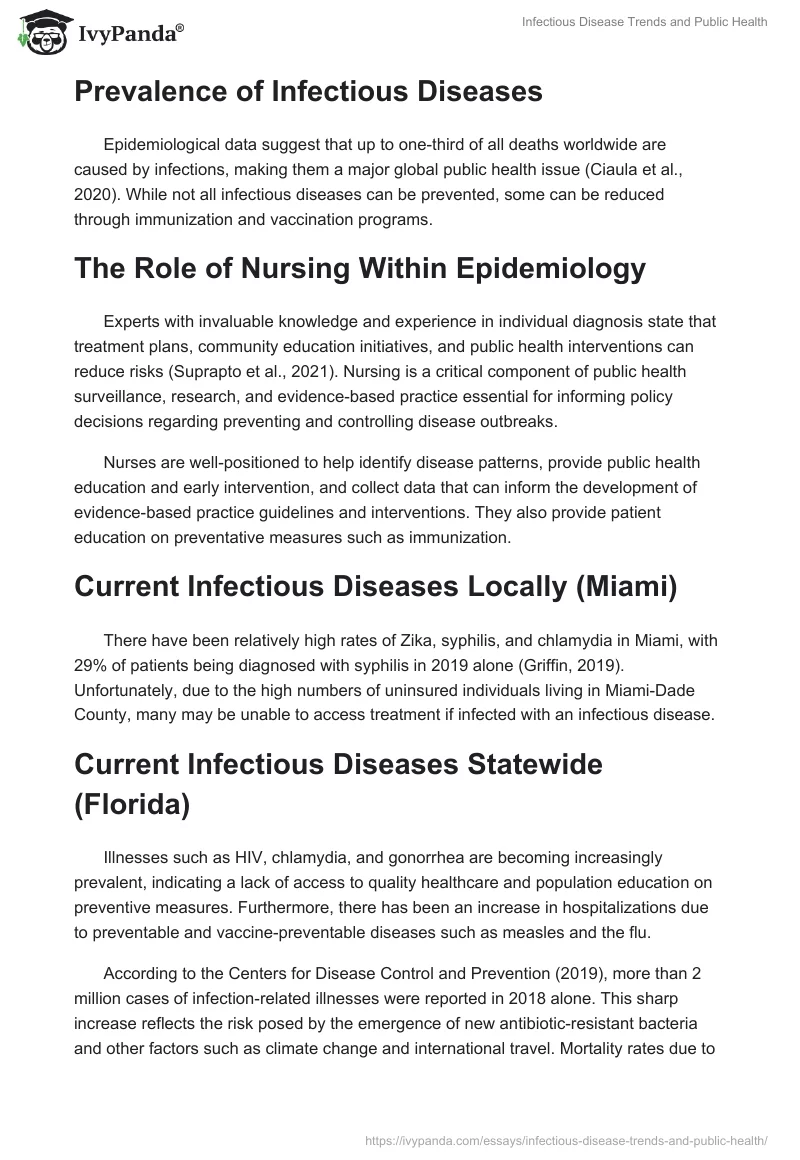Infectious Disease Trends and Public Health. Page 2