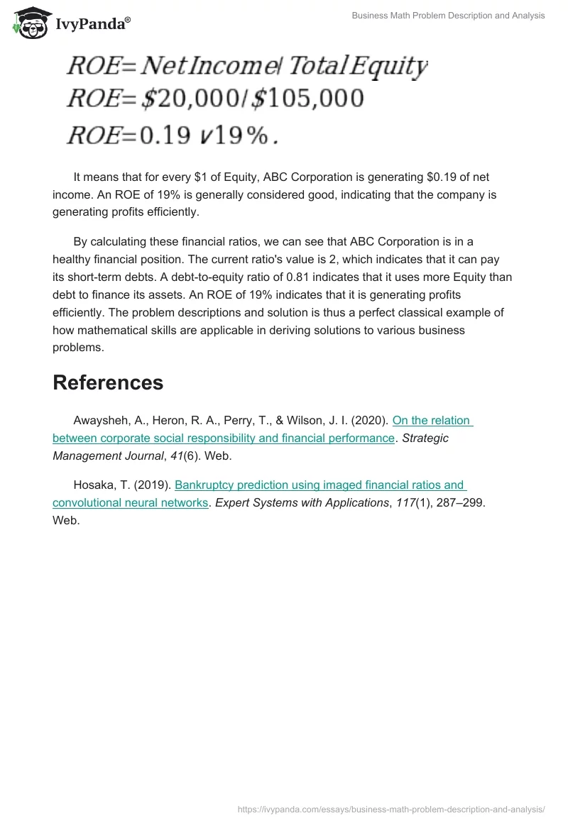 Business Math Problem Description and Analysis. Page 3