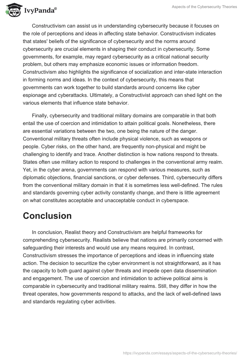 Aspects of the Cybersecurity Theories. Page 2