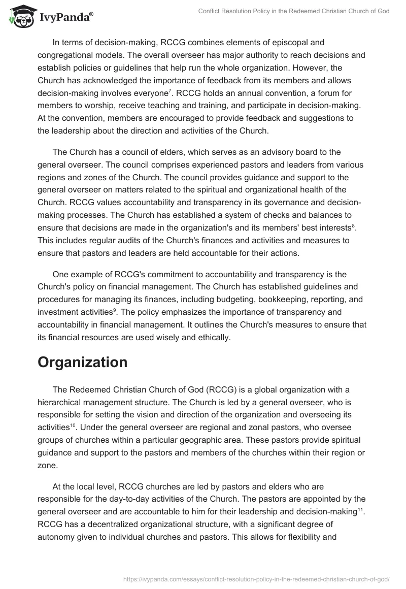 Conflict Resolution Policy in the Redeemed Christian Church of God. Page 4