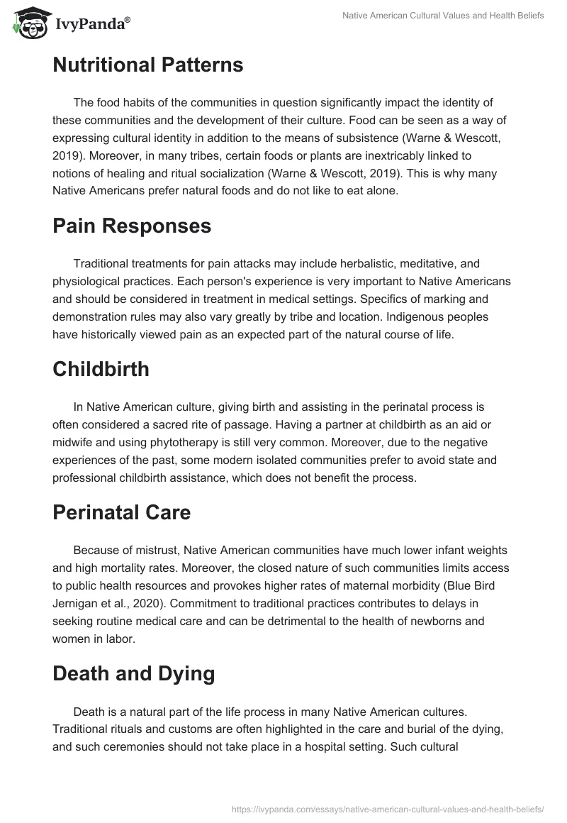 Native American Cultural Values and Health Beliefs. Page 3
