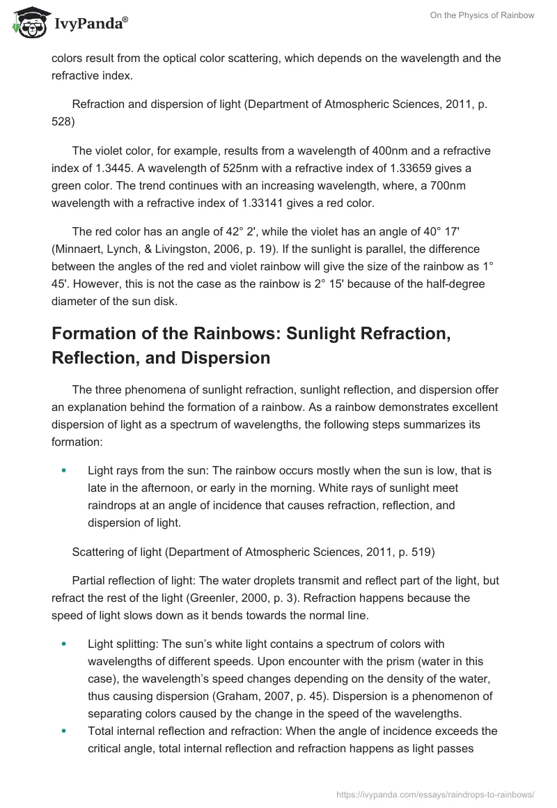 On the Physics of Rainbow. Page 2