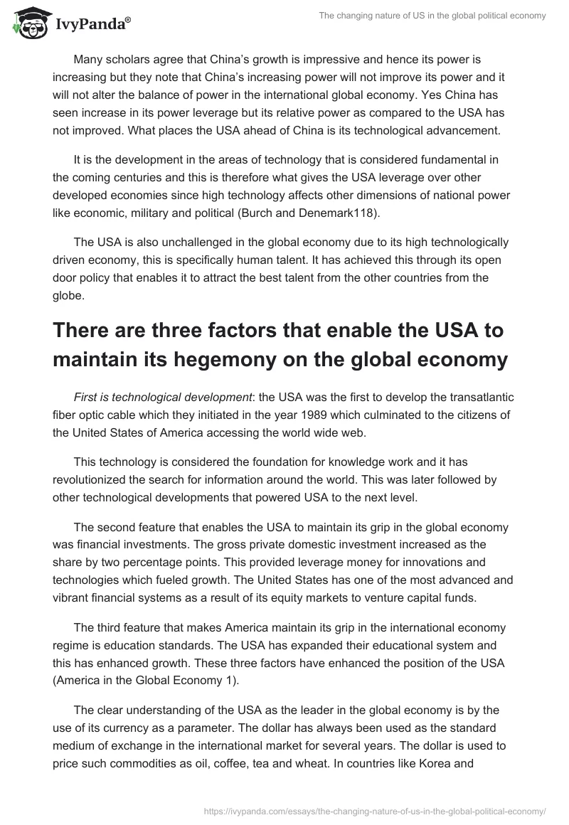 The changing nature of US in the global political economy. Page 4