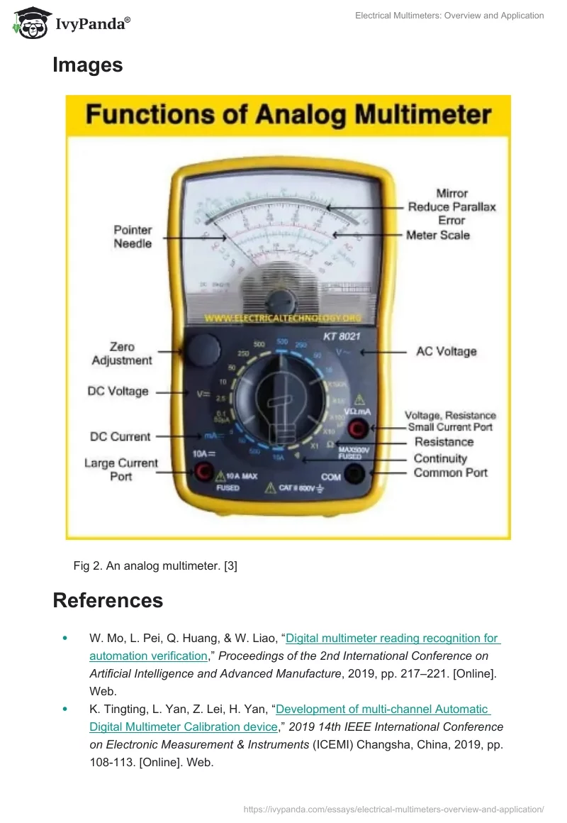 Electrical Multimeters: Overview and Application. Page 3