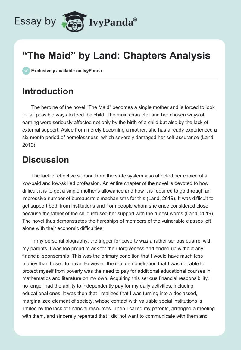“The Maid” by Land: Chapters Analysis. Page 1