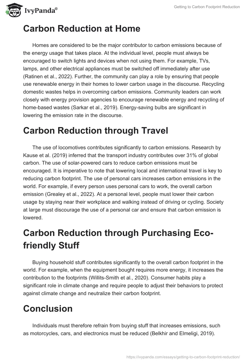 Getting to Carbon Footprint Reduction. Page 2